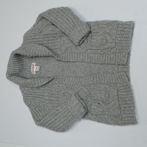 Cat & Jack 18M grey and silver knitted long sweater with pockets